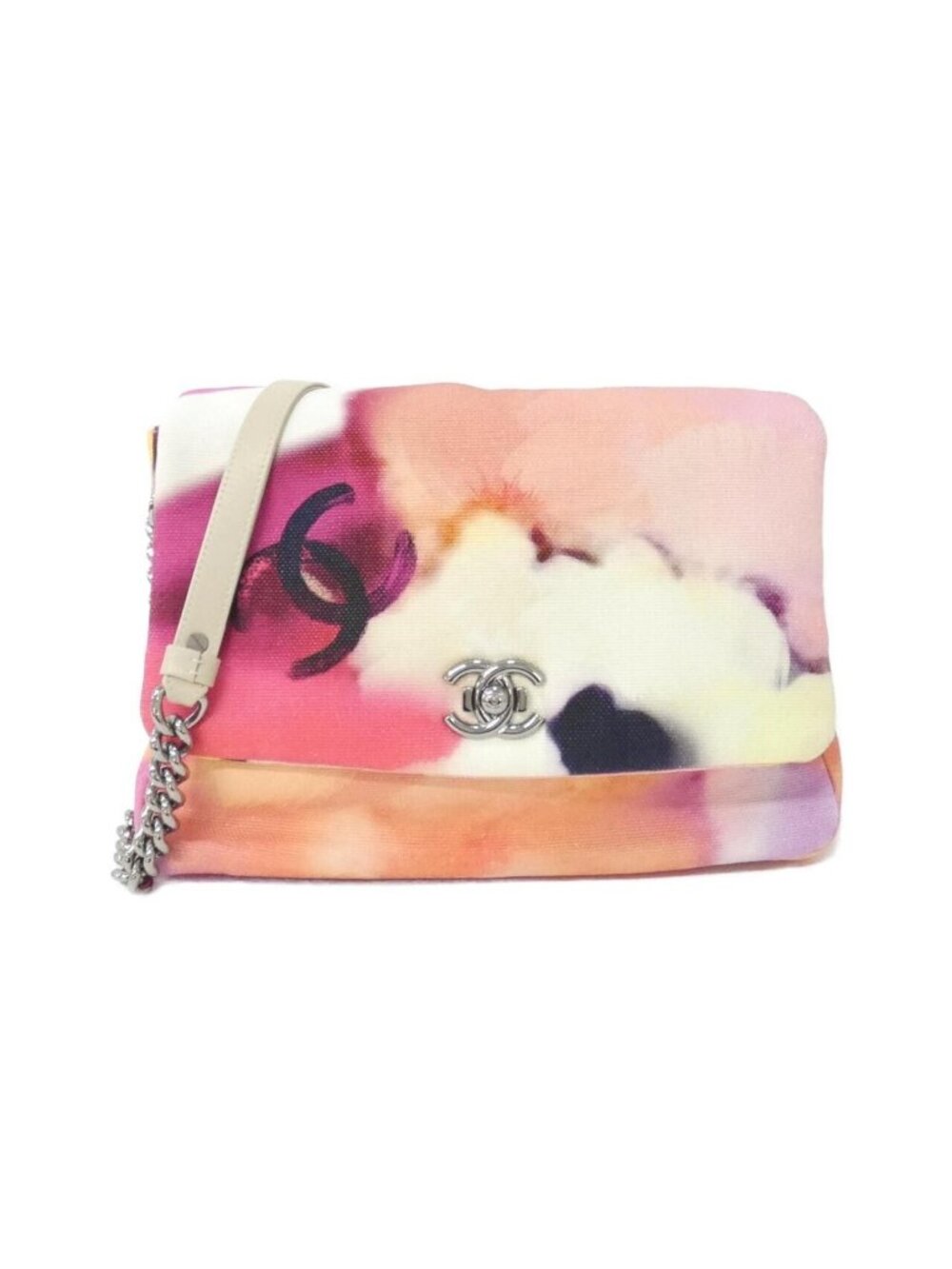 Chanel Shoulder Bag Canvas Pink